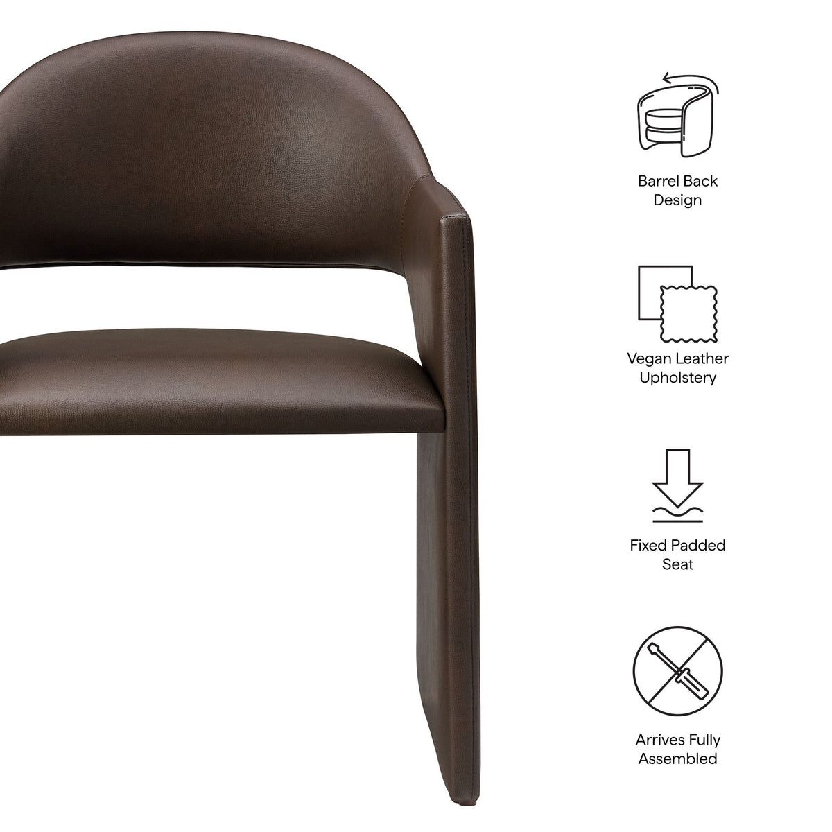 Talia Vegan Leather Dining Armchair - view 16