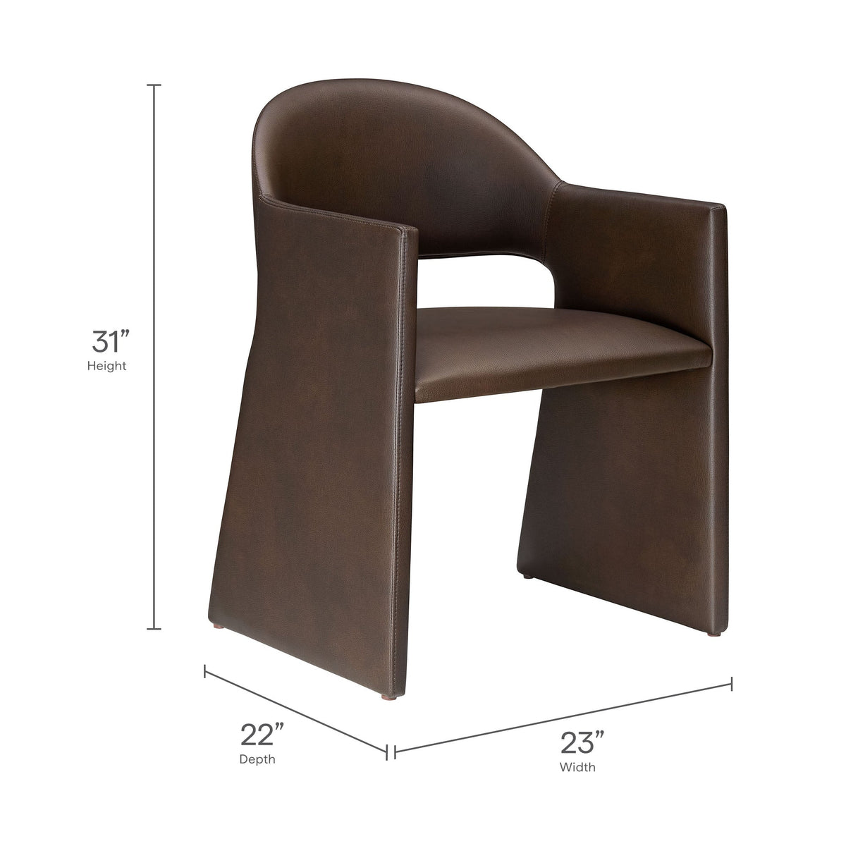Talia Vegan Leather Dining Armchair - view 18
