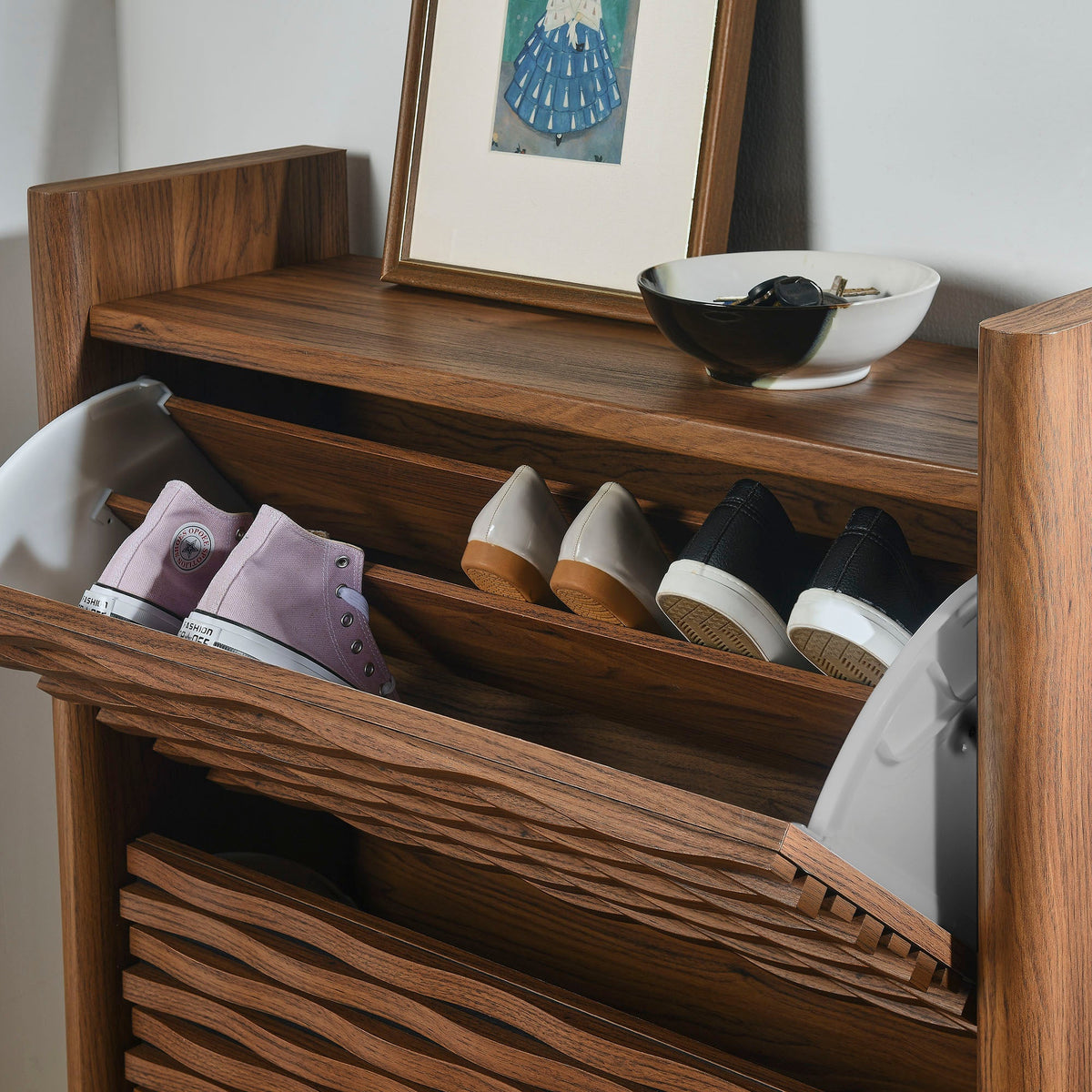 Emric Wave Shoe Cabinet