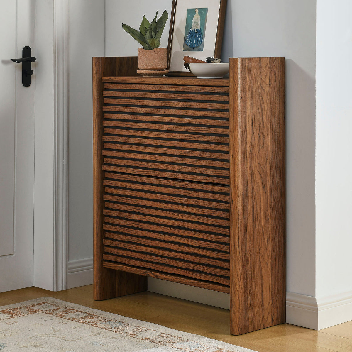 Emric Wave Shoe Cabinet