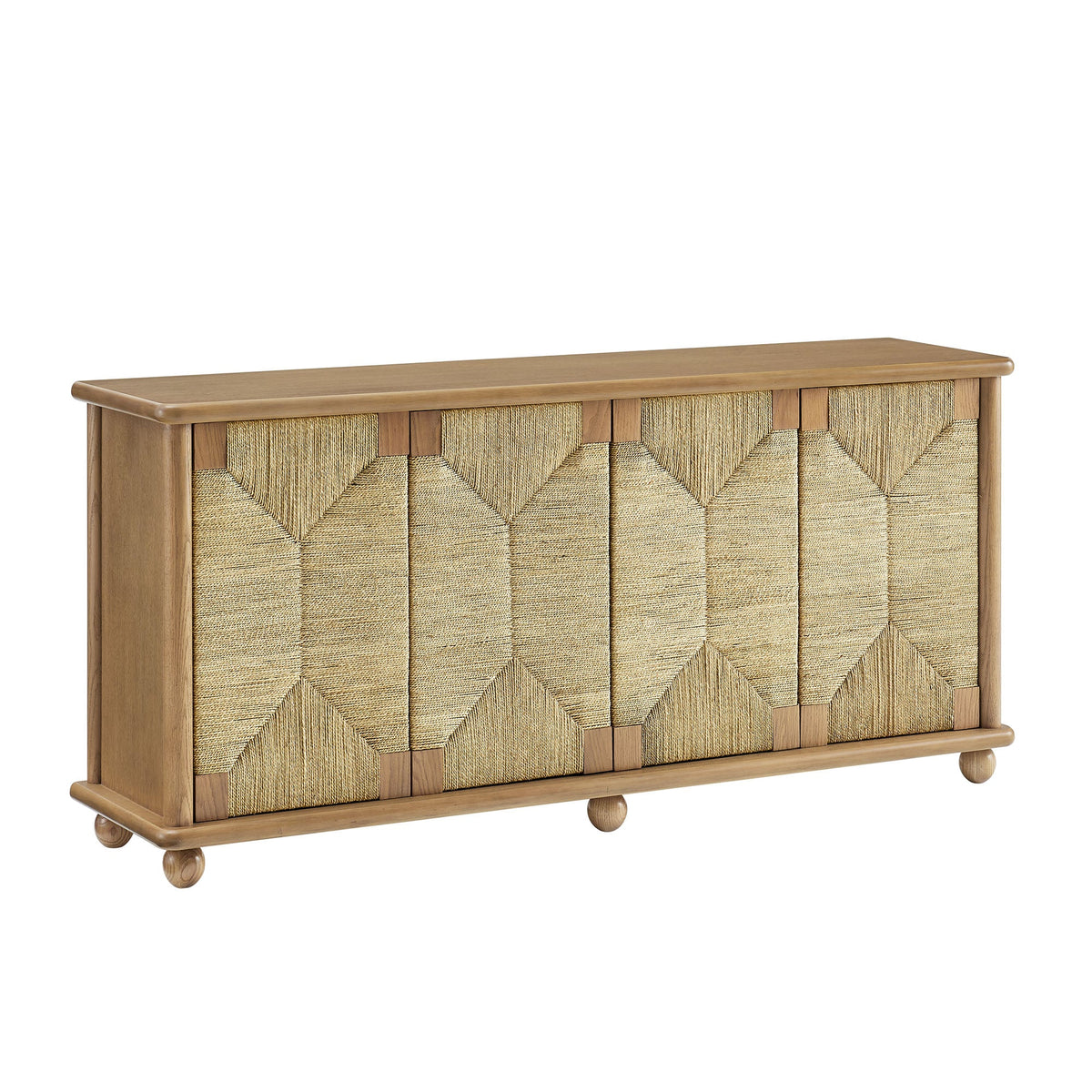 Marola 71 Inch Oak Wood Seagrass Sideboard - view 1