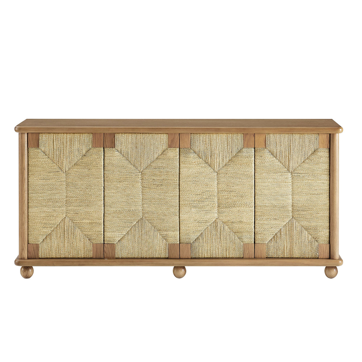 Marola 71 Inch Oak Wood Seagrass Sideboard - view 3