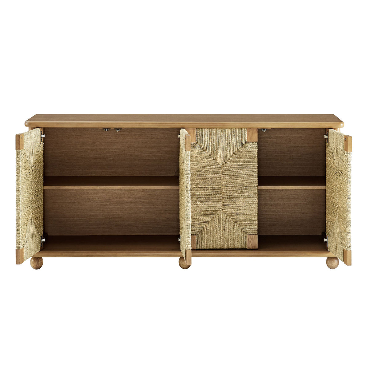 Marola 71 Inch Oak Wood Seagrass Sideboard - view 4