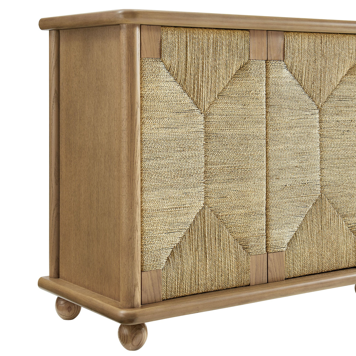 Marola 71 Inch Oak Wood Seagrass Sideboard - view 5
