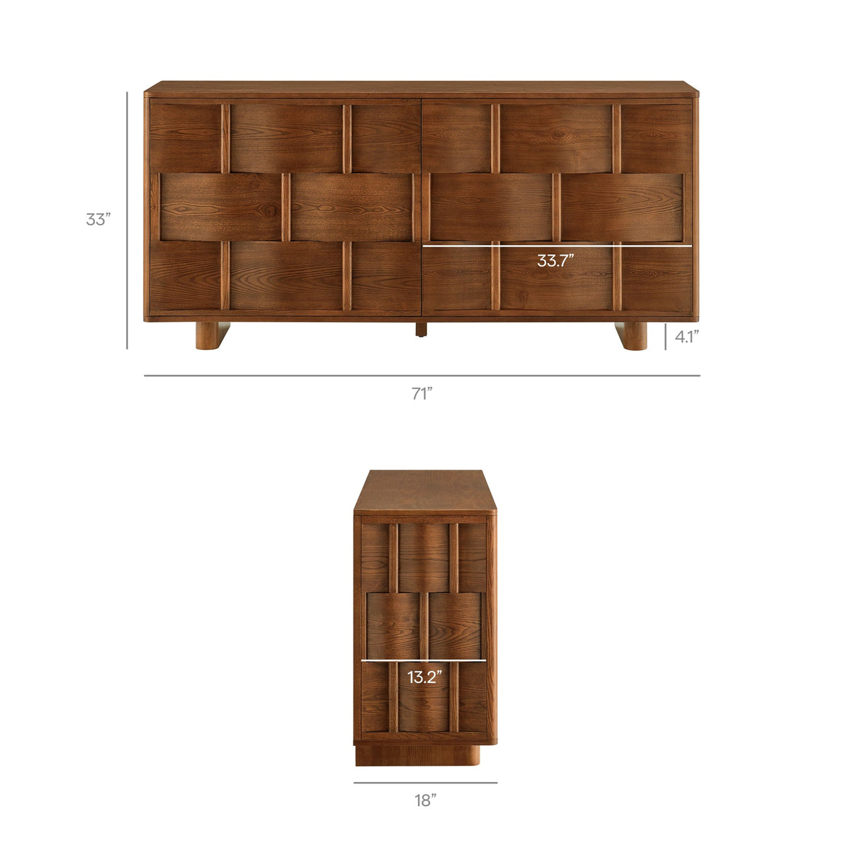 Foundry 71" Woven Design Buffet Storage Cabinet