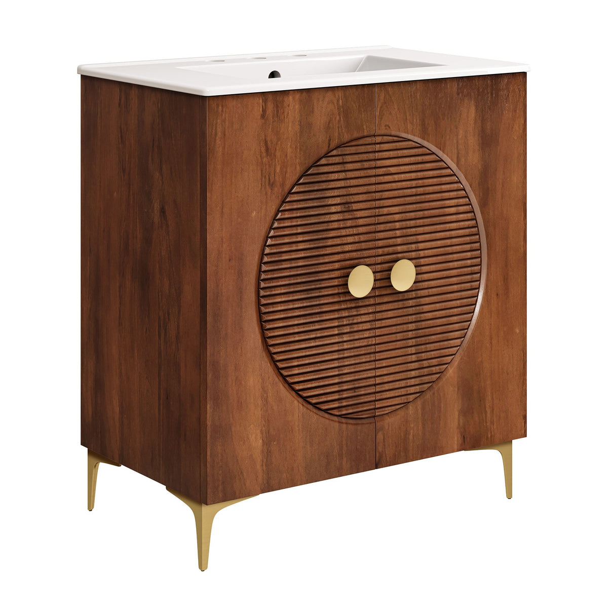 Vernon 30" Fluted Wood Vanity Cabinet With Sink - view 3