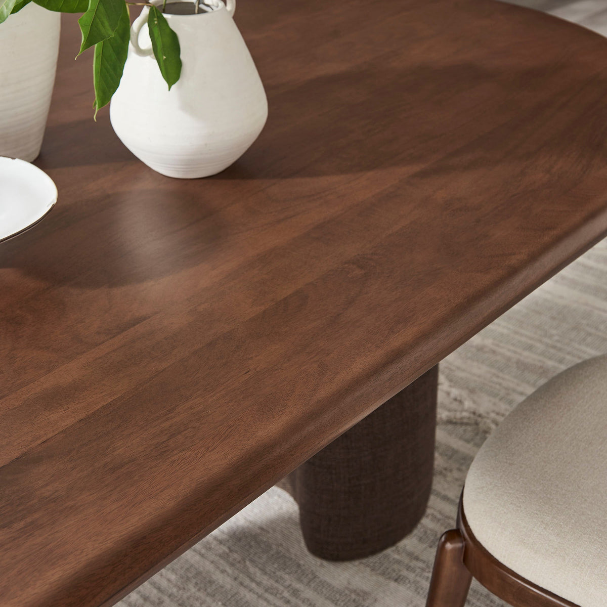 Enric 84 Inch Mango Wood Oval Dining Table