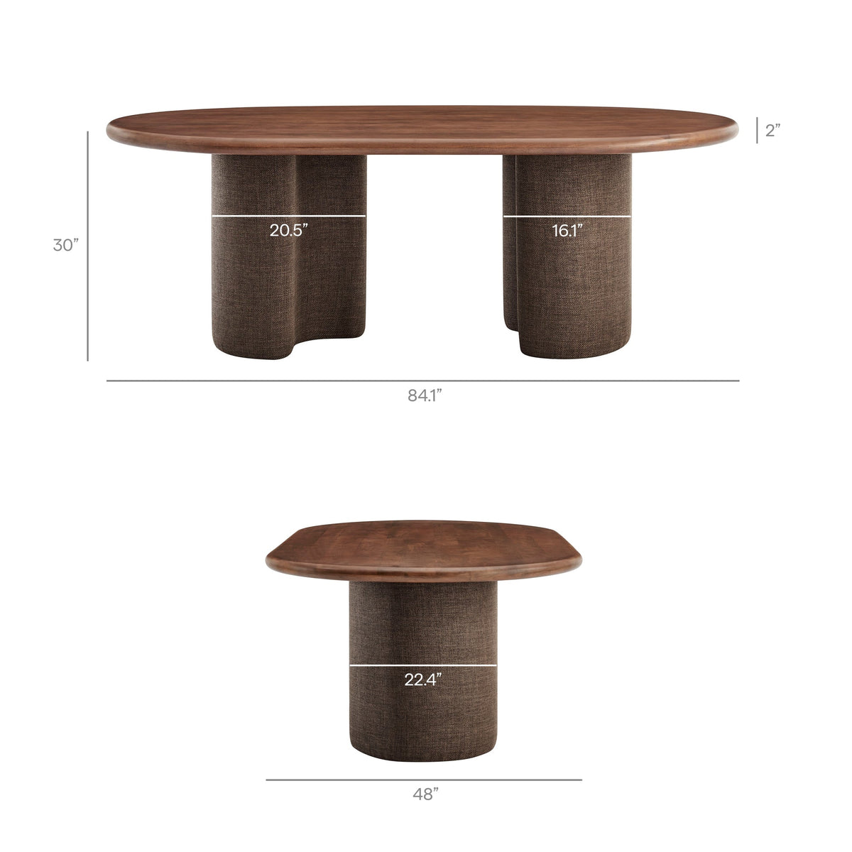 Enric 84 Inch Mango Wood Oval Dining Table