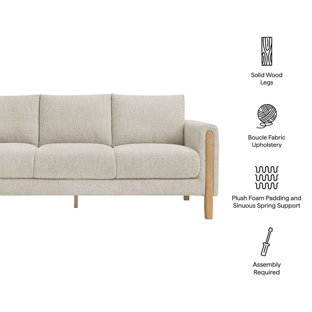 Hawken Boucle Fabric Sofa - view 24