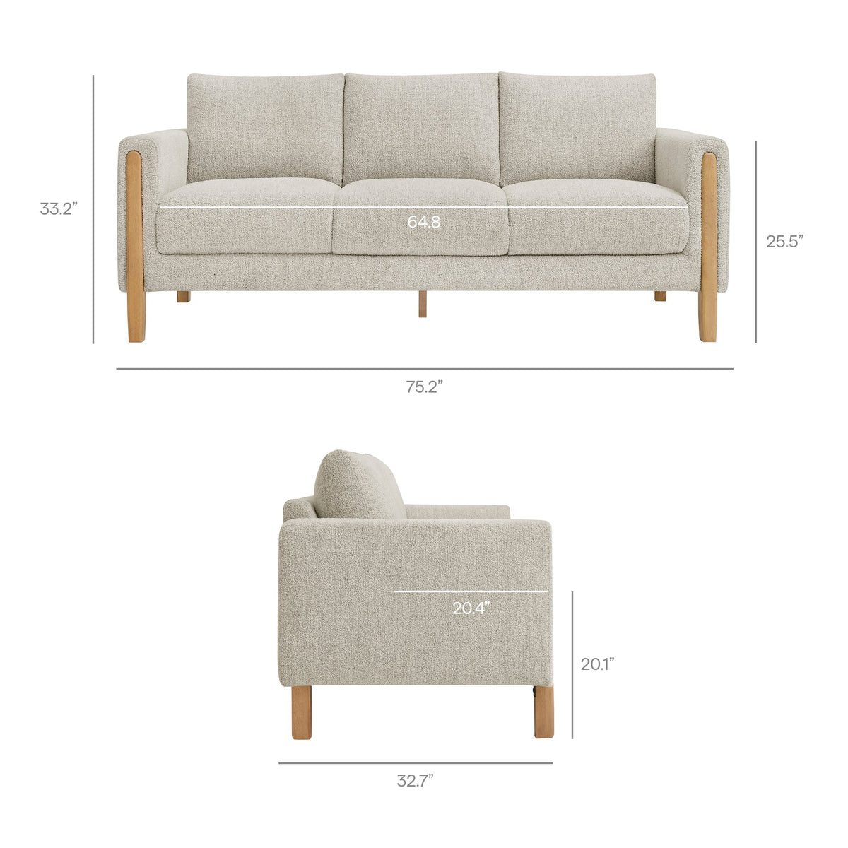 Hawken Boucle Fabric Sofa - view 27
