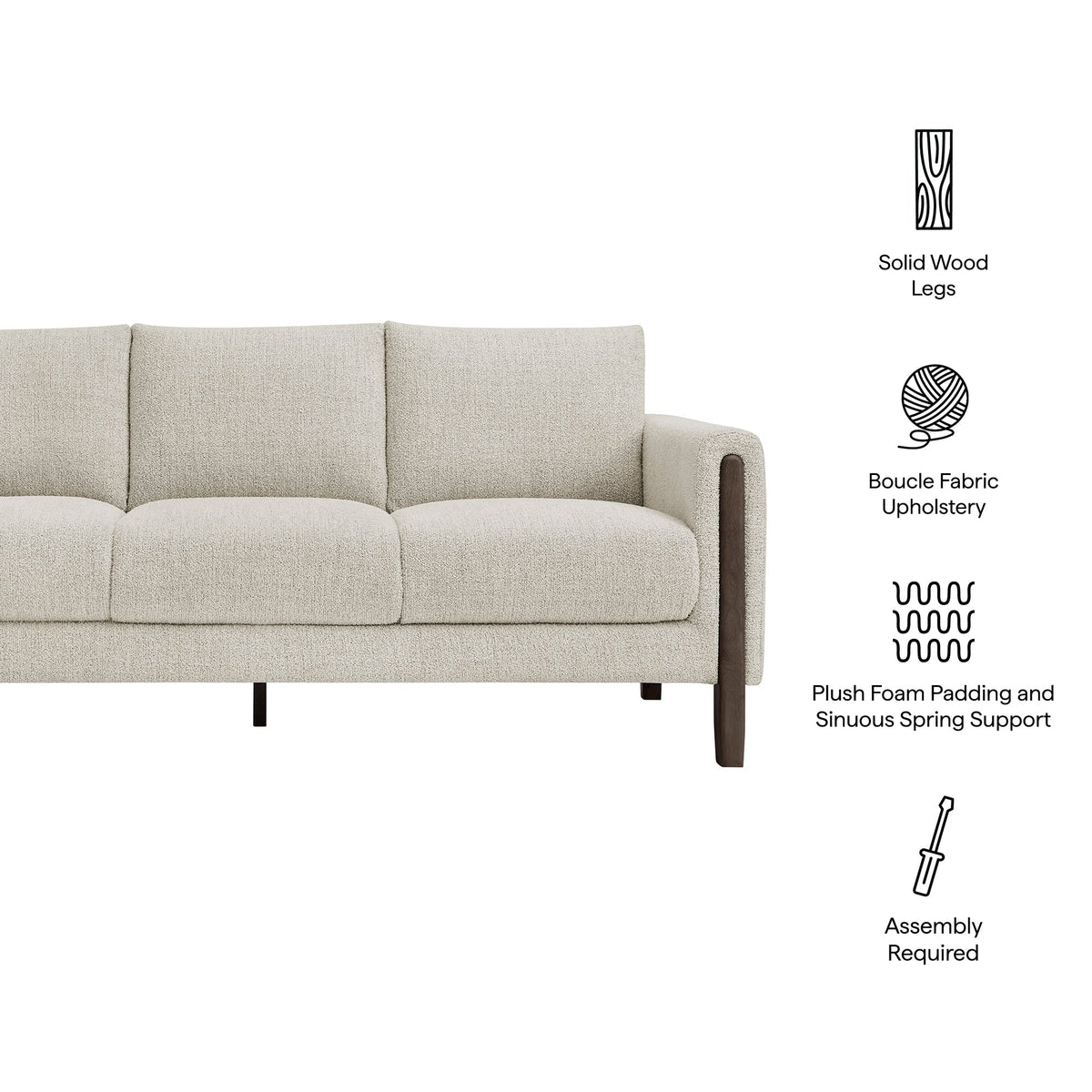 Hawken Boucle Fabric Sofa - view 22