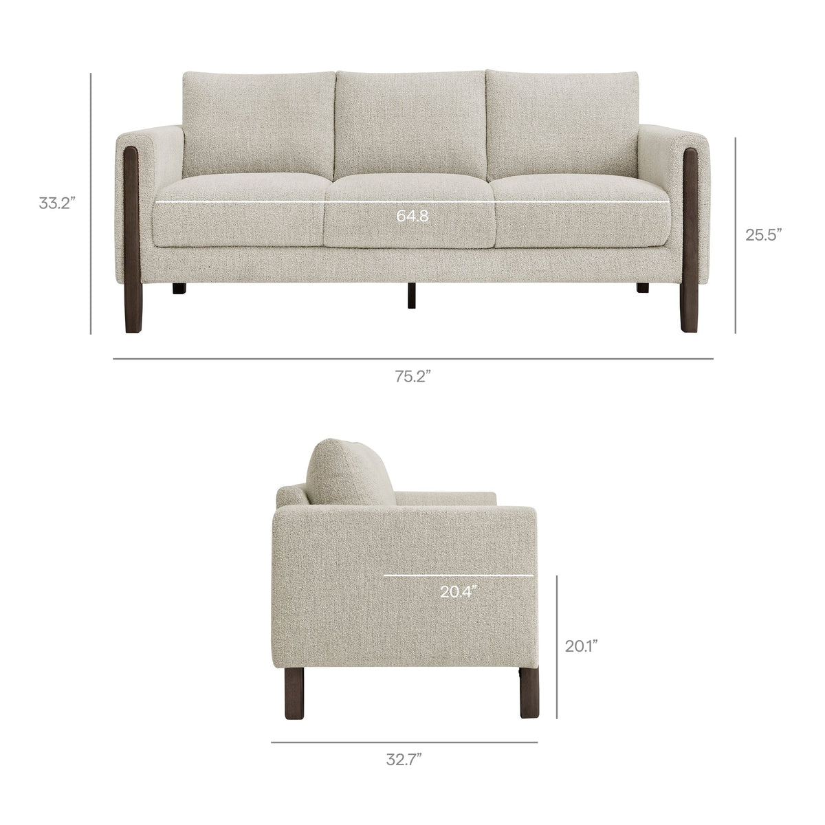 Hawken Boucle Fabric Sofa - view 25