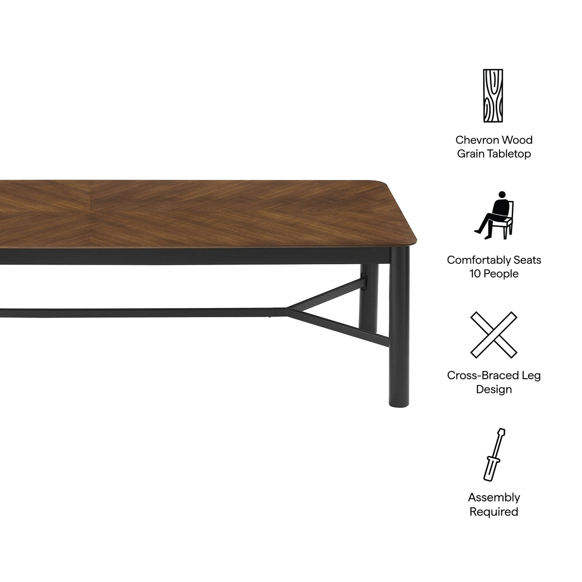 Ashlan 110" Rectangle Dining Table - view 9