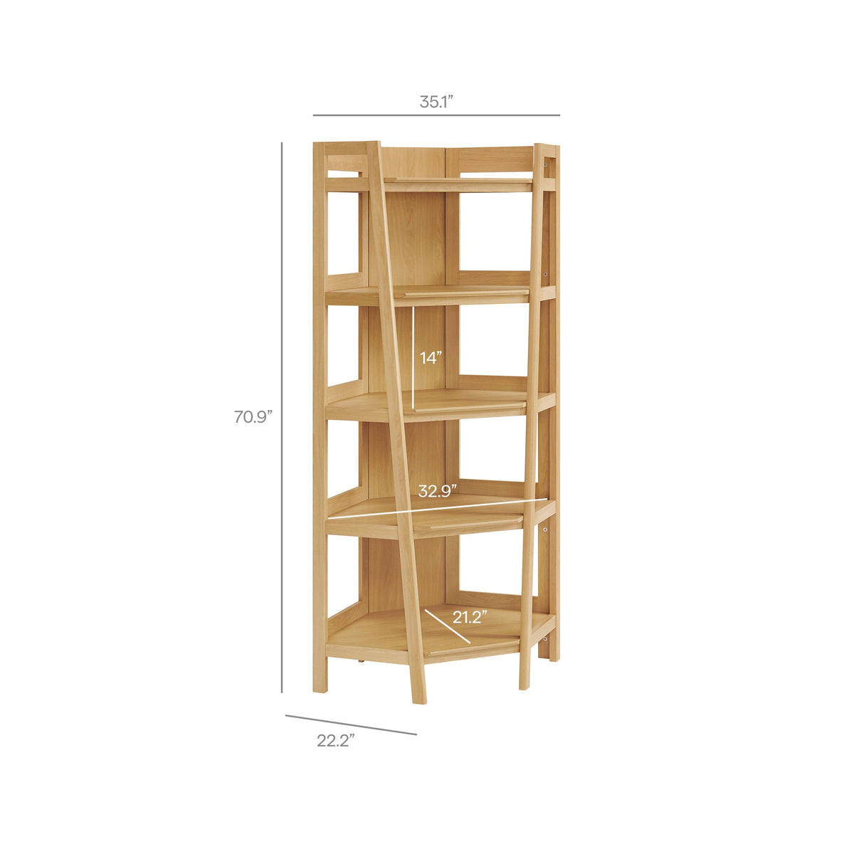Bixby 71 Inch Corner Bookshelf