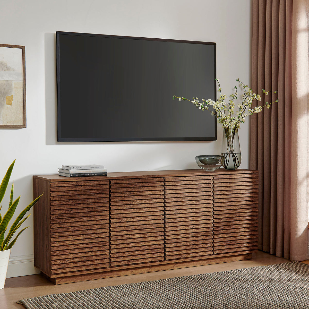 Render 4-Door Fluted Sideboard Cabinet TV Stand - view 13