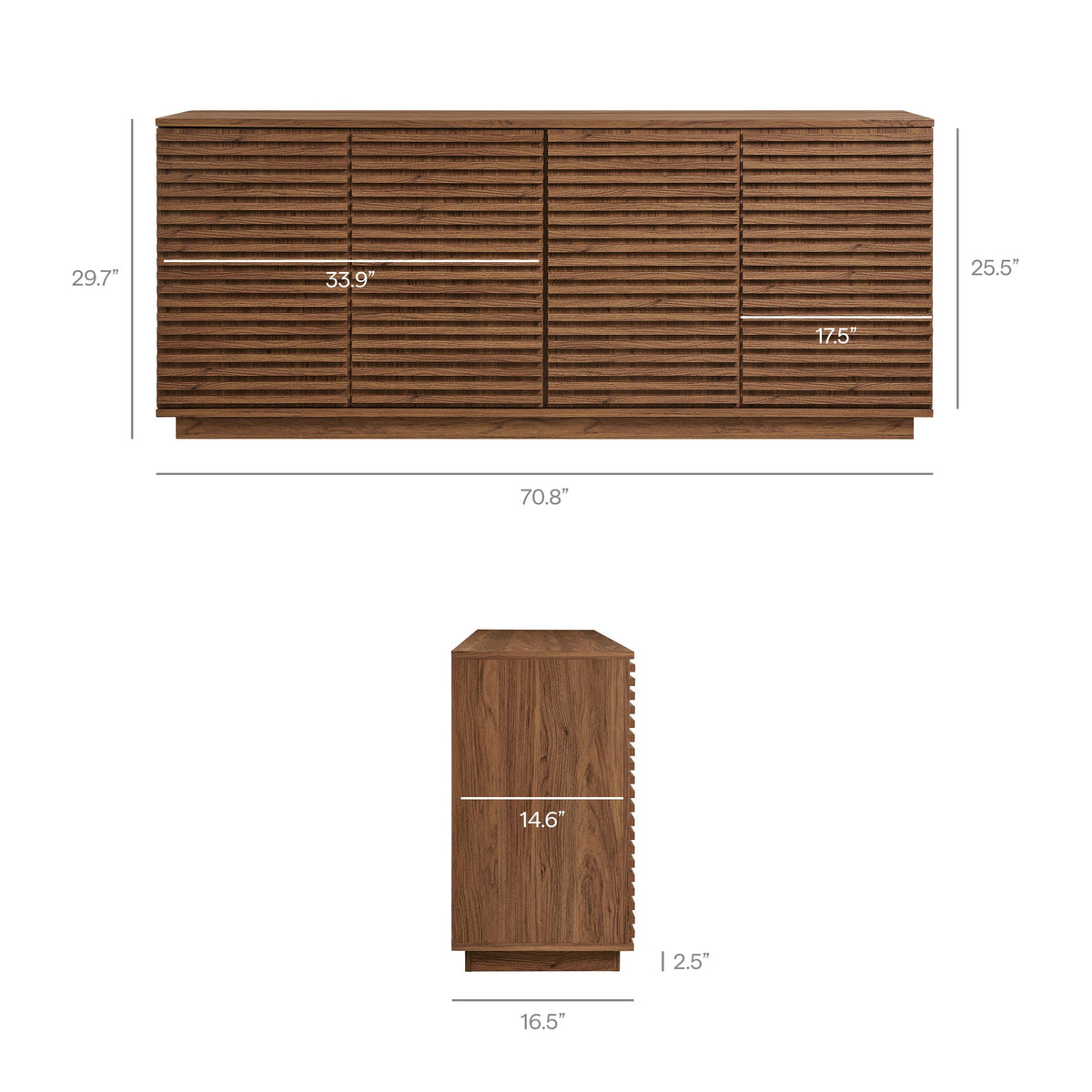 Render 4-Door Fluted Sideboard Cabinet TV Stand - view 19