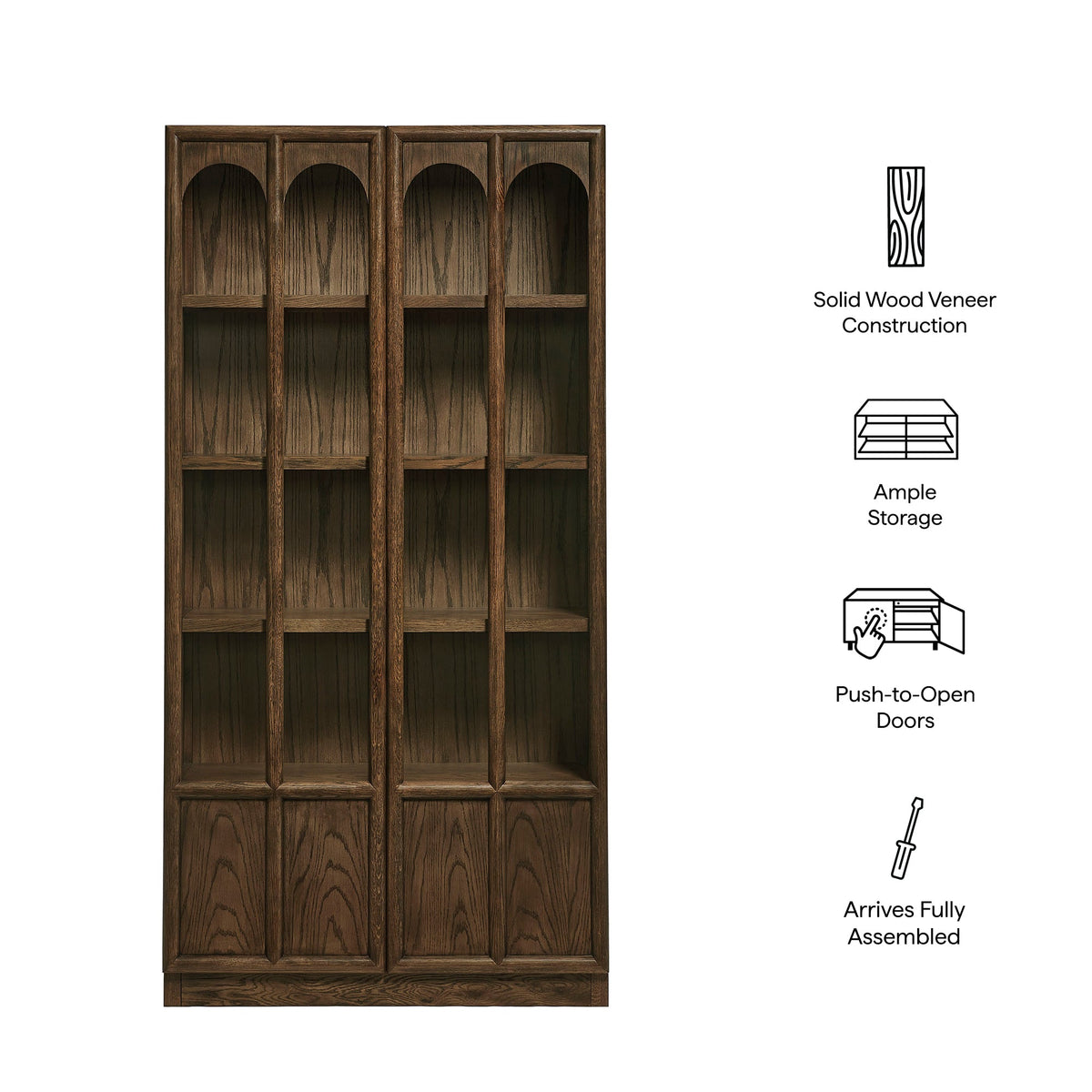 Anwen Solid Wood and Glass Display Cabinet