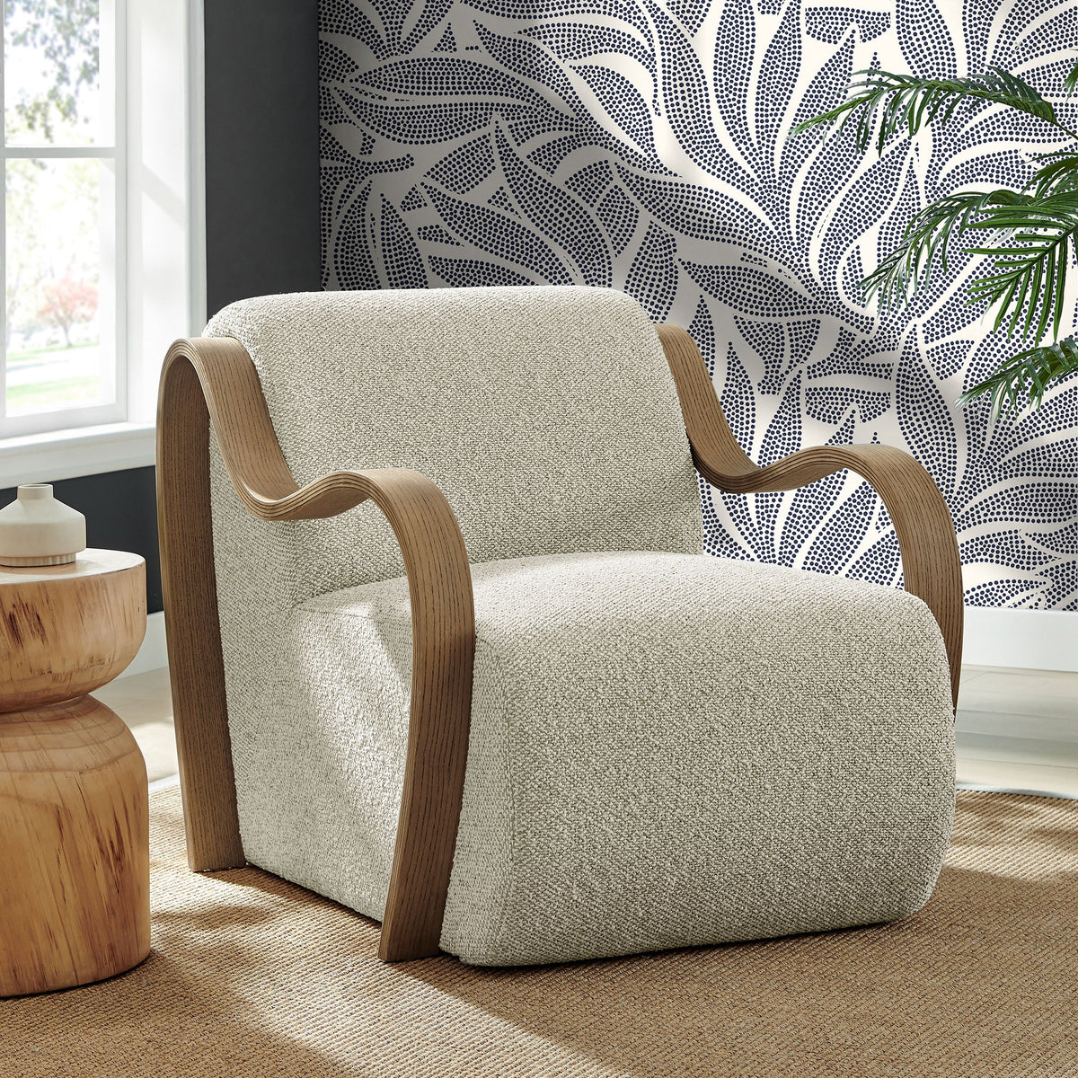 Atrium Lattice Boucle Accent Armchair