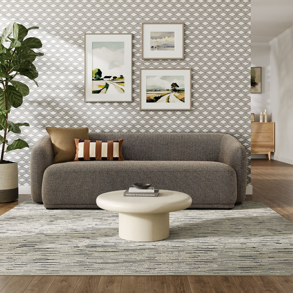 Monica 88 Inch Boucle Fabric Sofa
