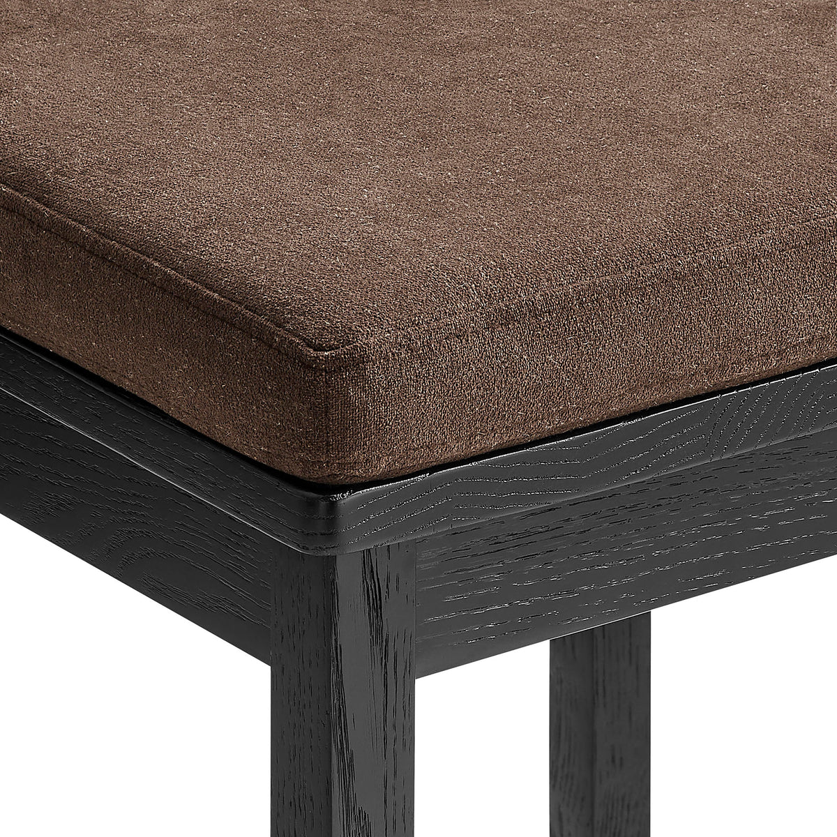 Jax Oak Wood Counter Stool With Wavy Razor Back and Cushion