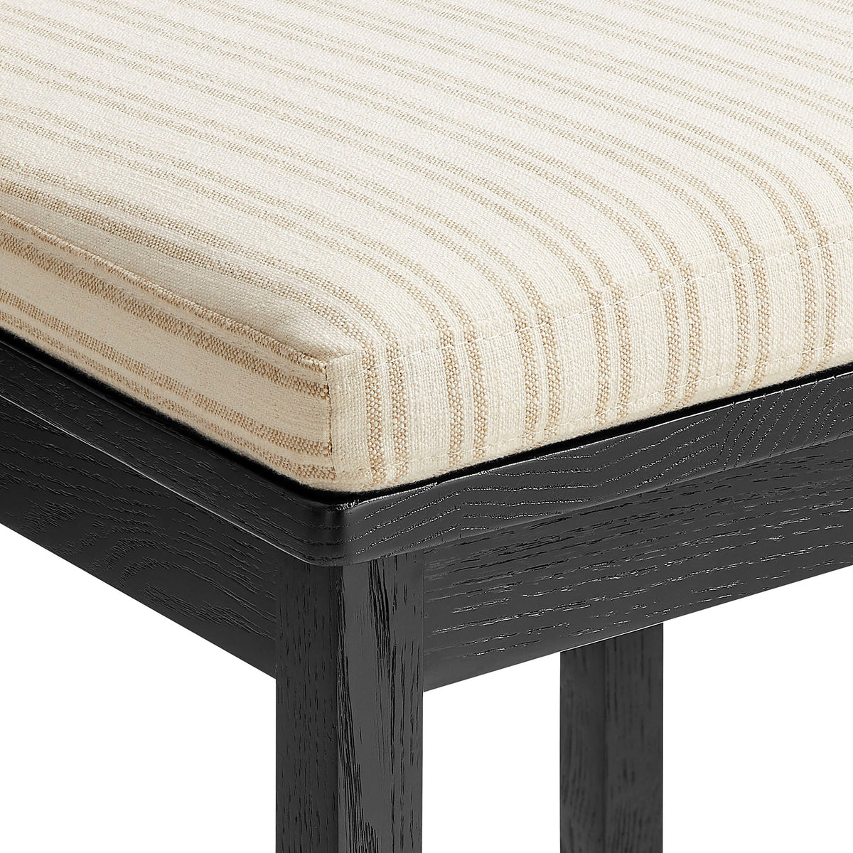 Jax Oak Wood Bar Stool With Wavy Razor Back and Cushion