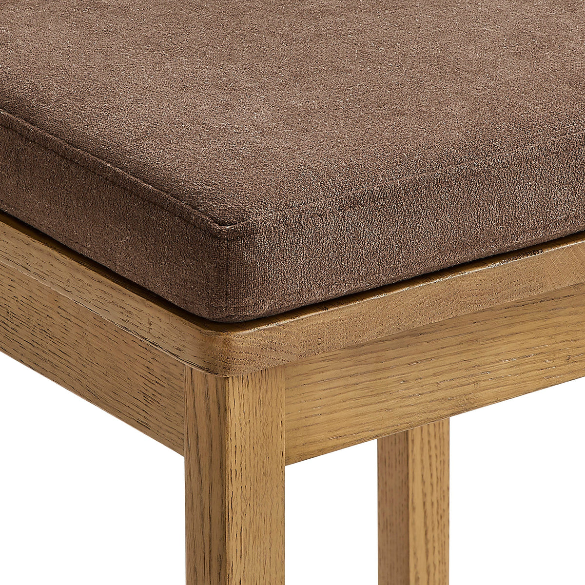 Jax Oak Wood Bar Stool With Wavy Razor Back and Cushion