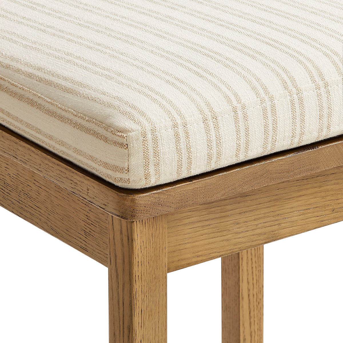 Jax Oak Wood Bar Stool With Wavy Razor Back and Cushion