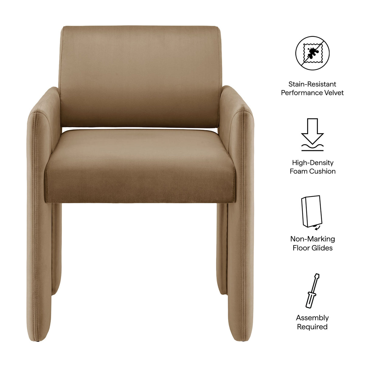 Daven Stain-Resistant Performance Velvet Dining Armchair