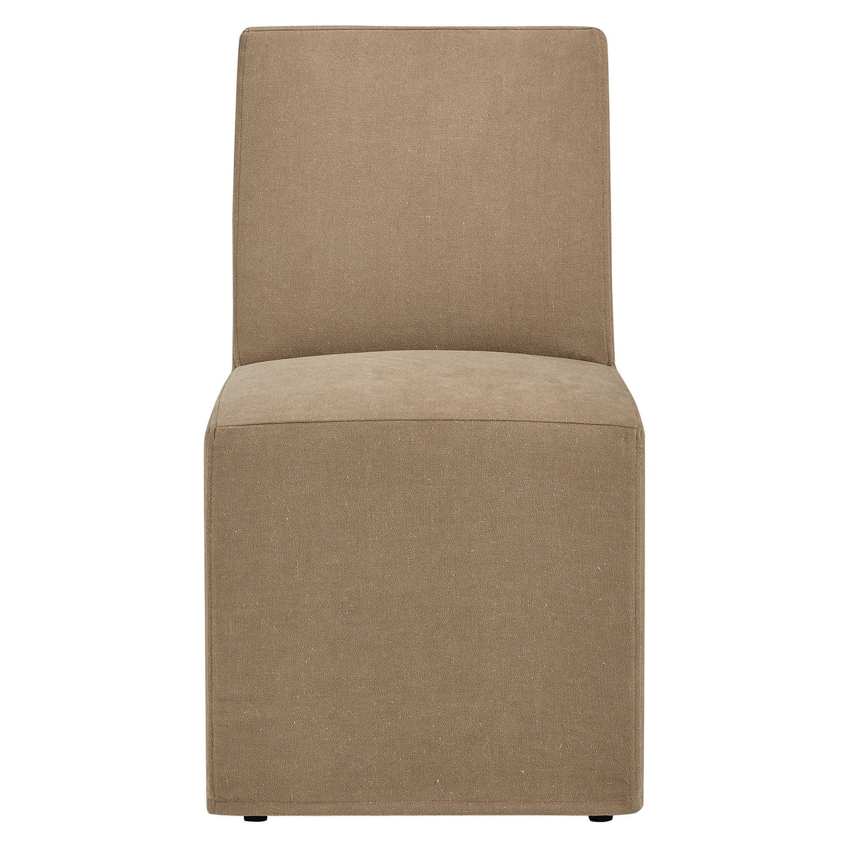 Tessera Upholstered Linen-Blend Slipcovered Dining Chair, Almond - view 4