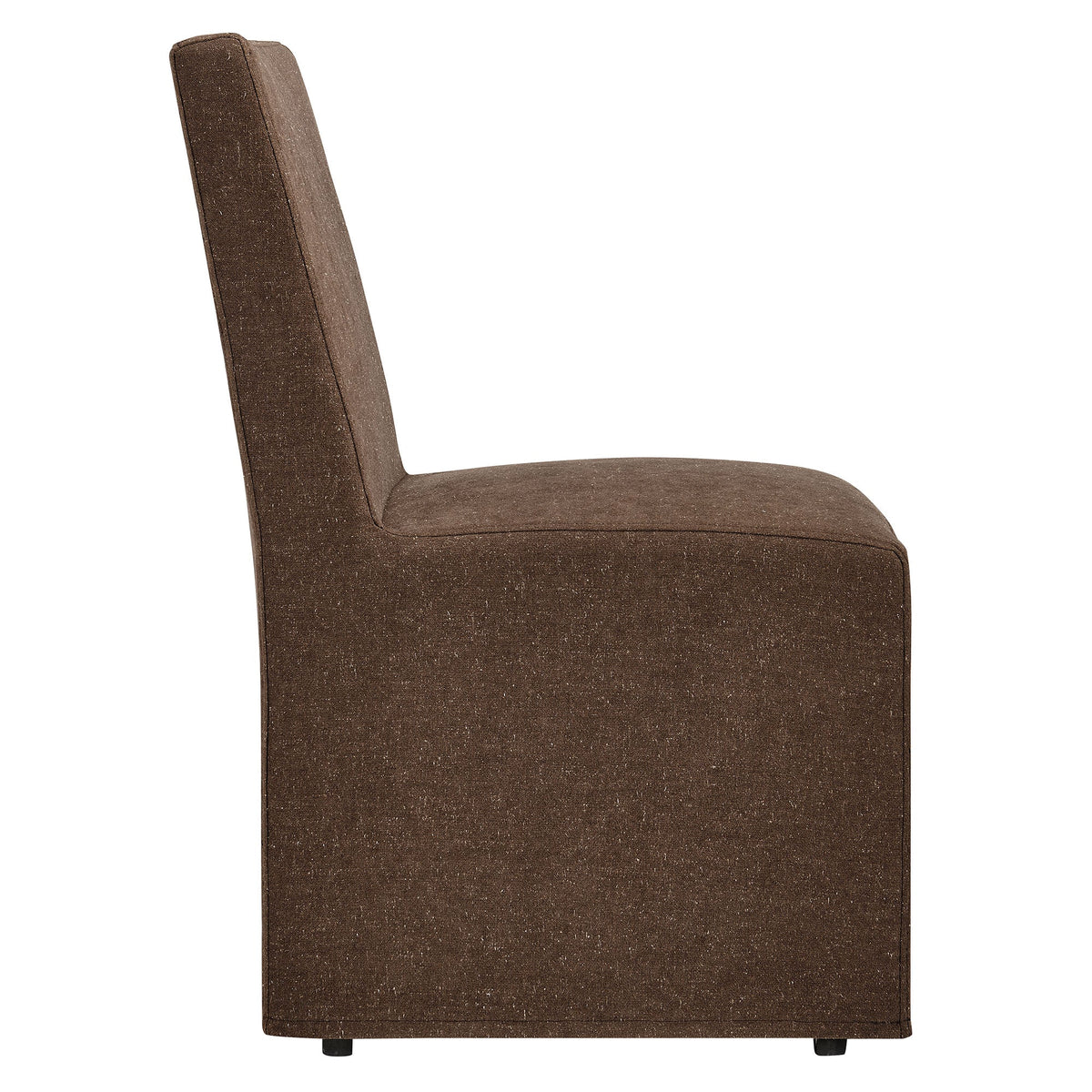 Tessera Upholstered Linen-Blend Slipcovered Dining Chair, Cocoa - view 2