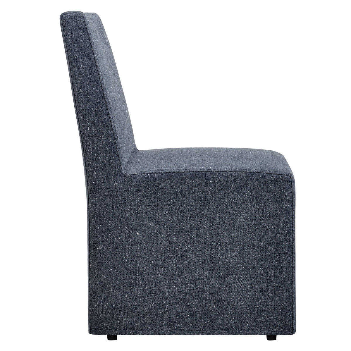 Tessera Upholstered Linen-Blend Slipcovered Dining Chair, Denim - view 2