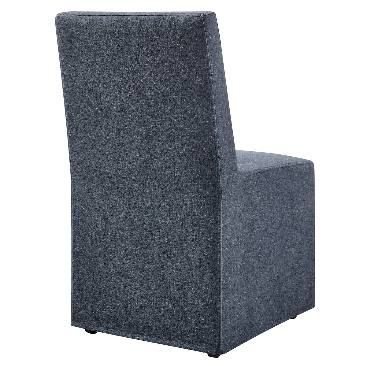 Tessera Upholstered Linen-Blend Slipcovered Dining Chair, Denim - view 3