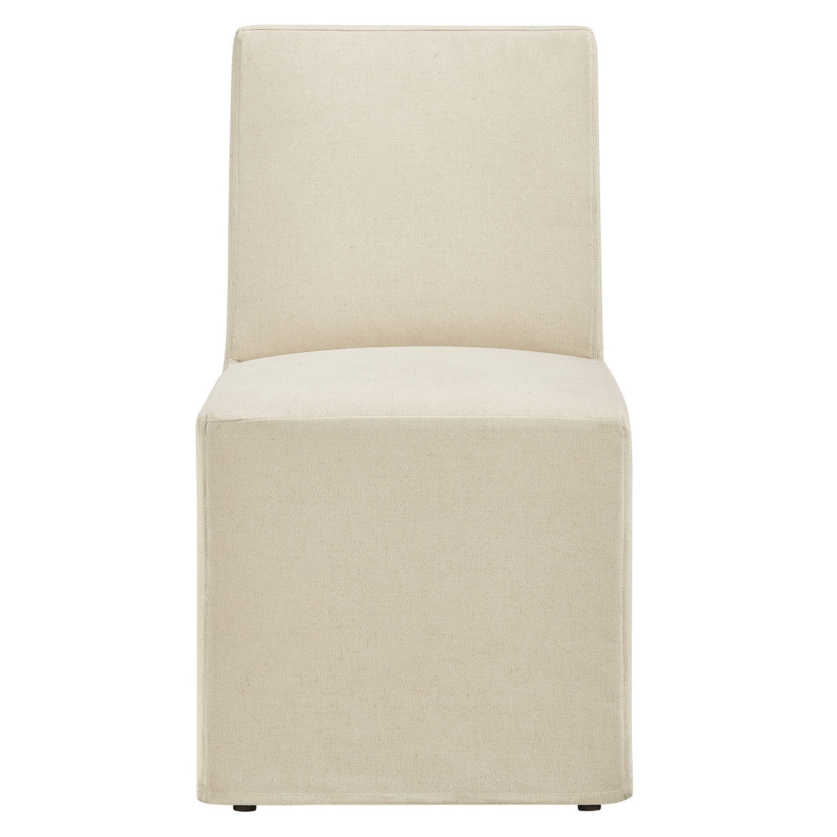 Tessera Upholstered Linen-Blend Slipcovered Dining Chair, Linen - view 4