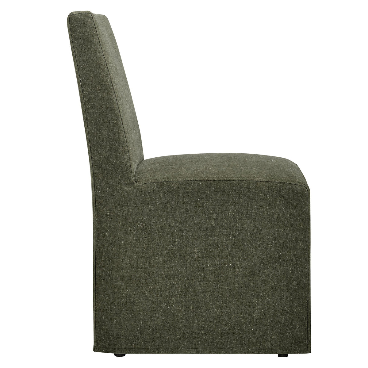 Tessera Upholstered Linen-Blend Slipcovered Dining Chair, Sage - view 2