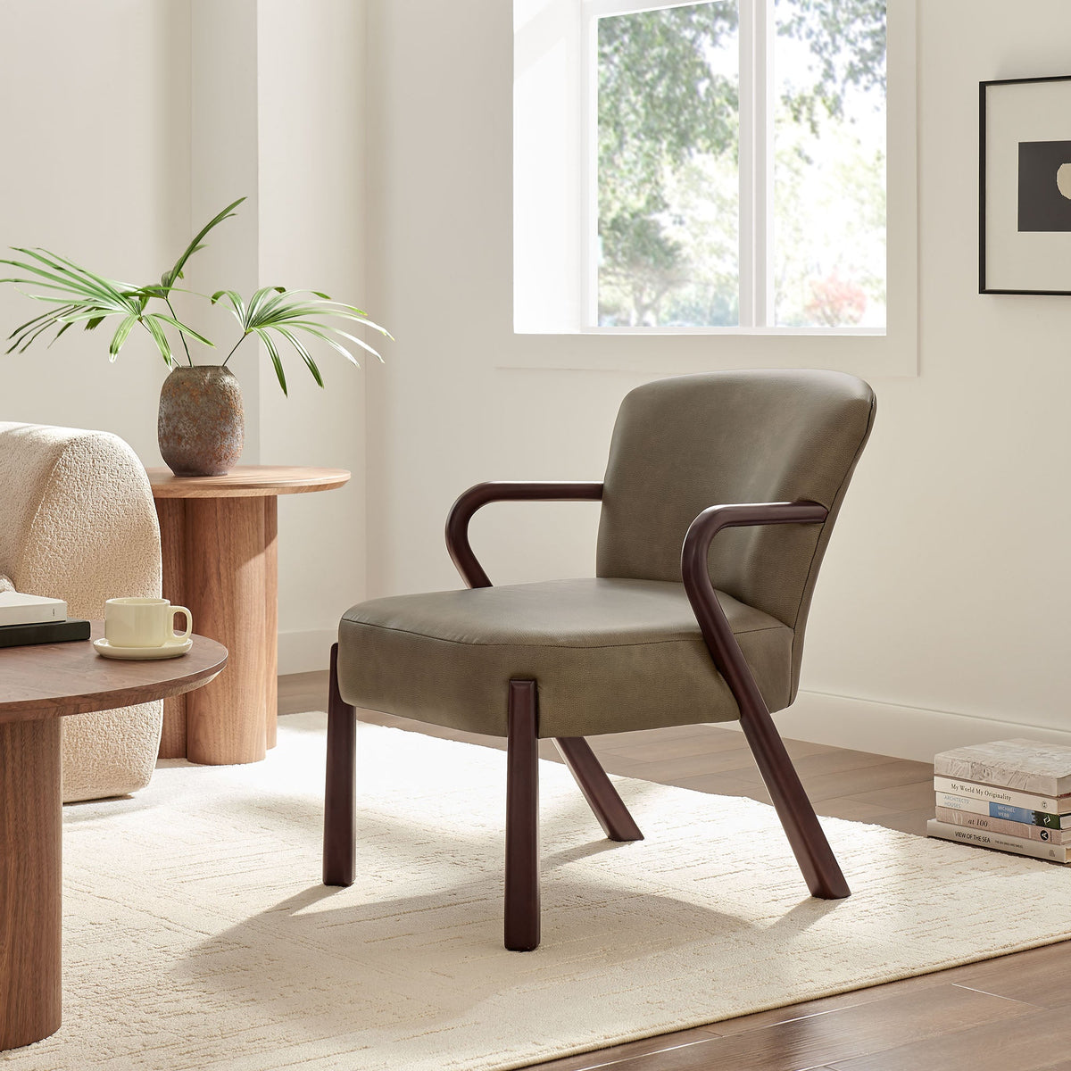 Arden Faux Leather Upholstered Accent Armchair