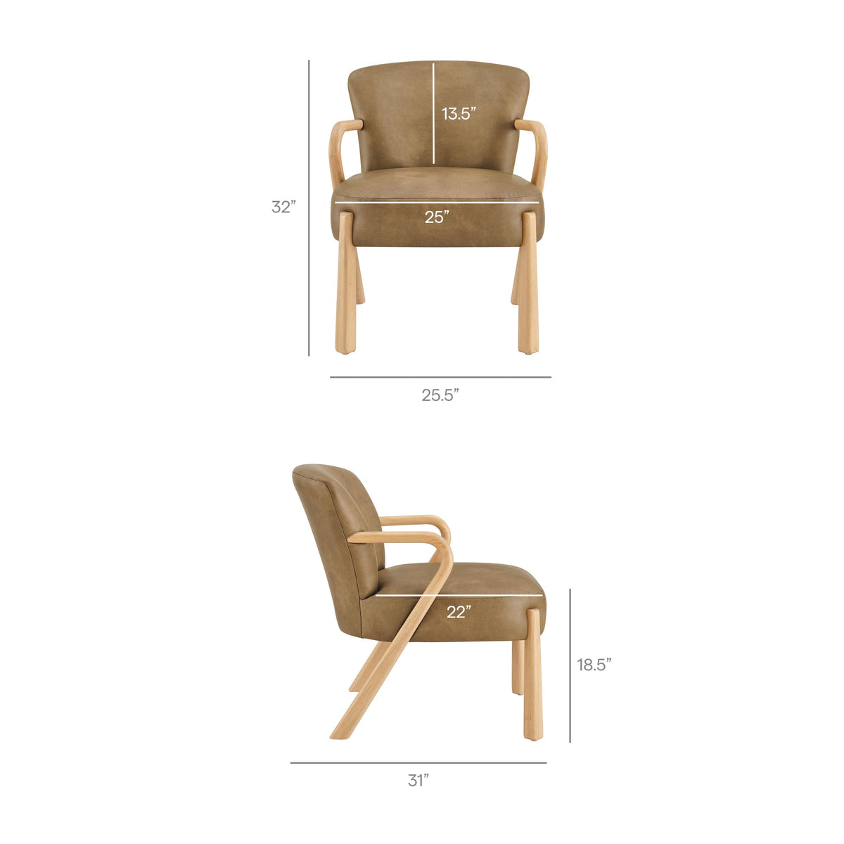 Arden Faux Leather Upholstered Accent Armchair