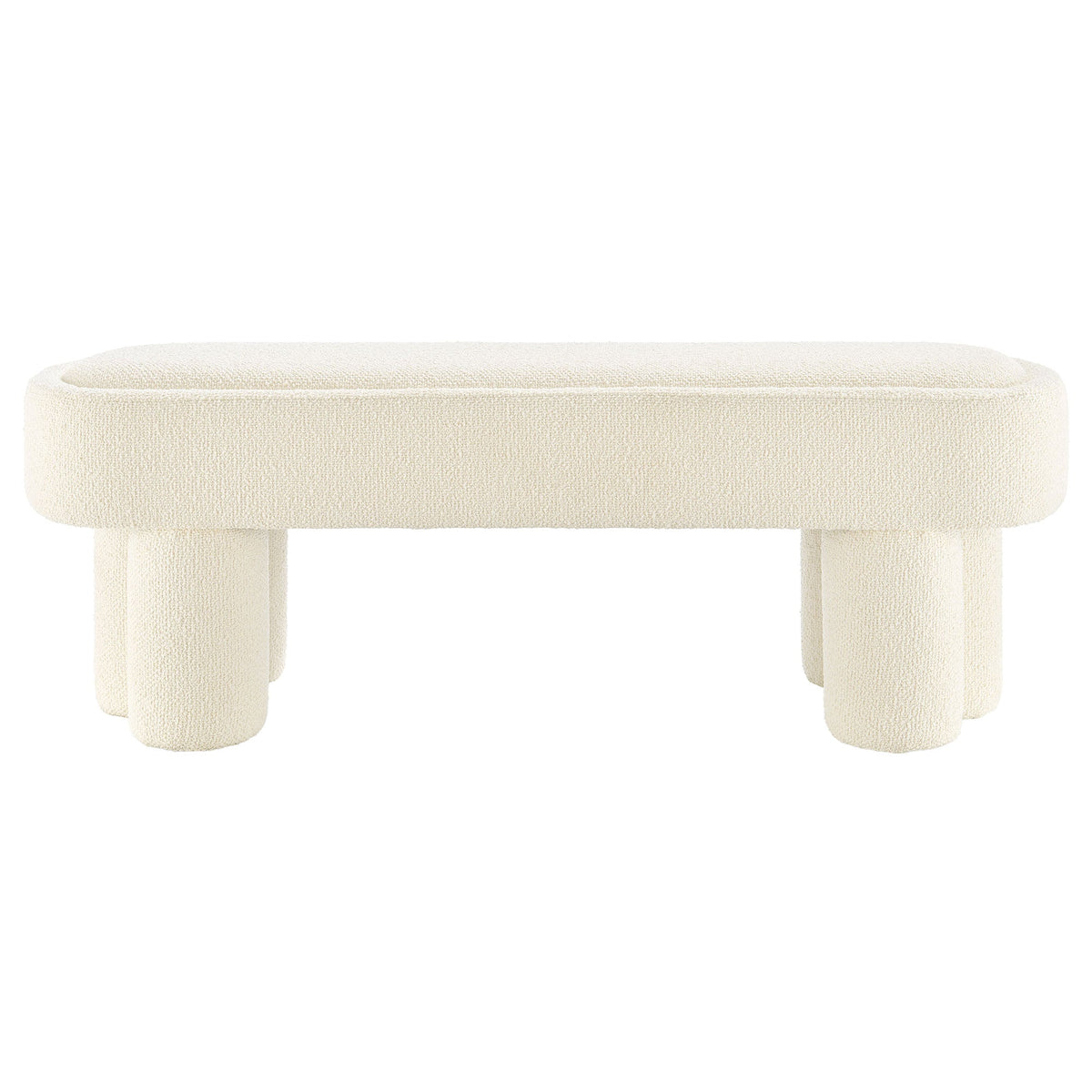 Mossi 52-Inch Oval Boucle Fabric Bench