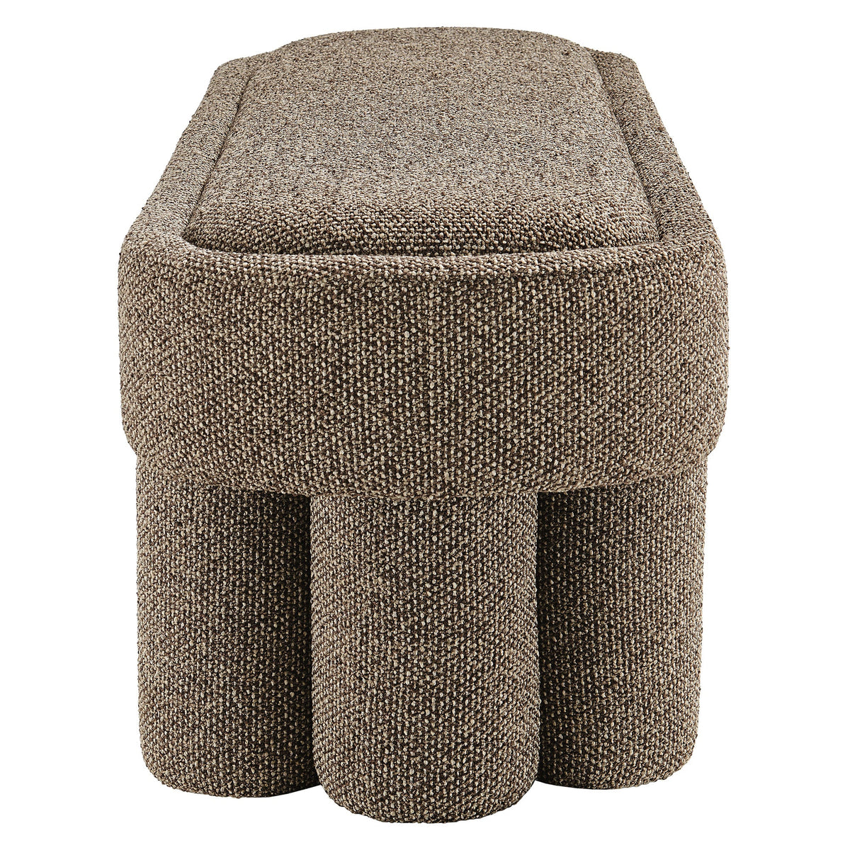 Mossi 52-Inch Oval Boucle Fabric Bench