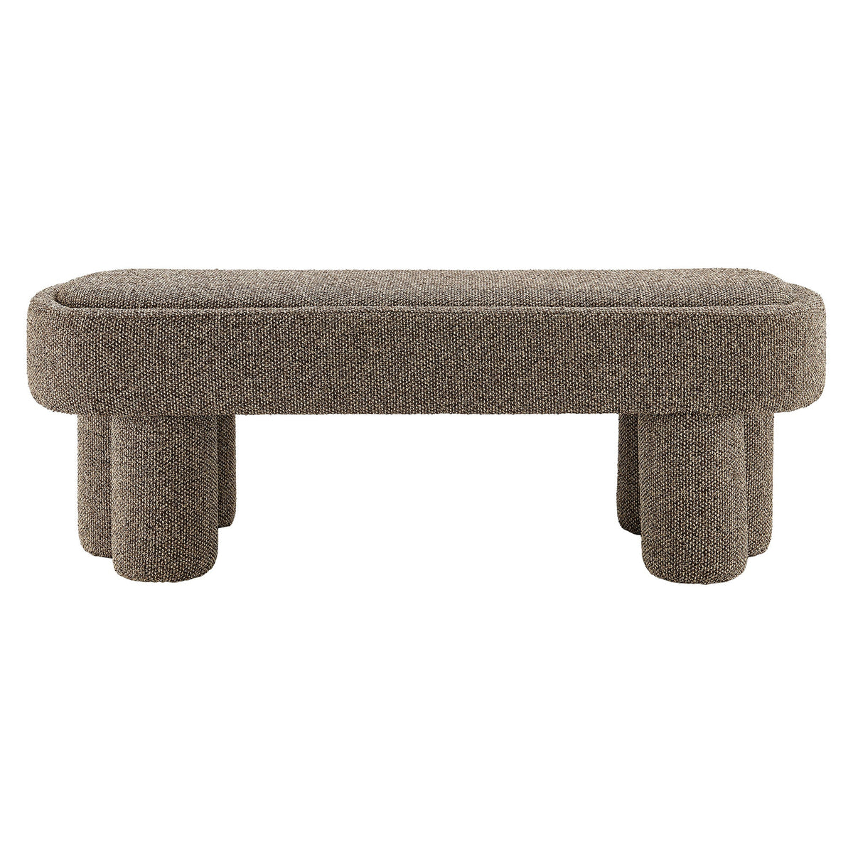 Mossi 52-Inch Oval Boucle Fabric Bench