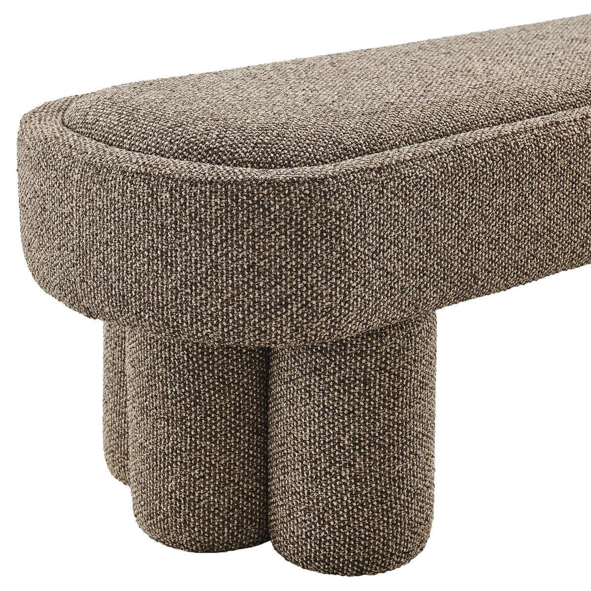 Mossi 52-Inch Oval Boucle Fabric Bench