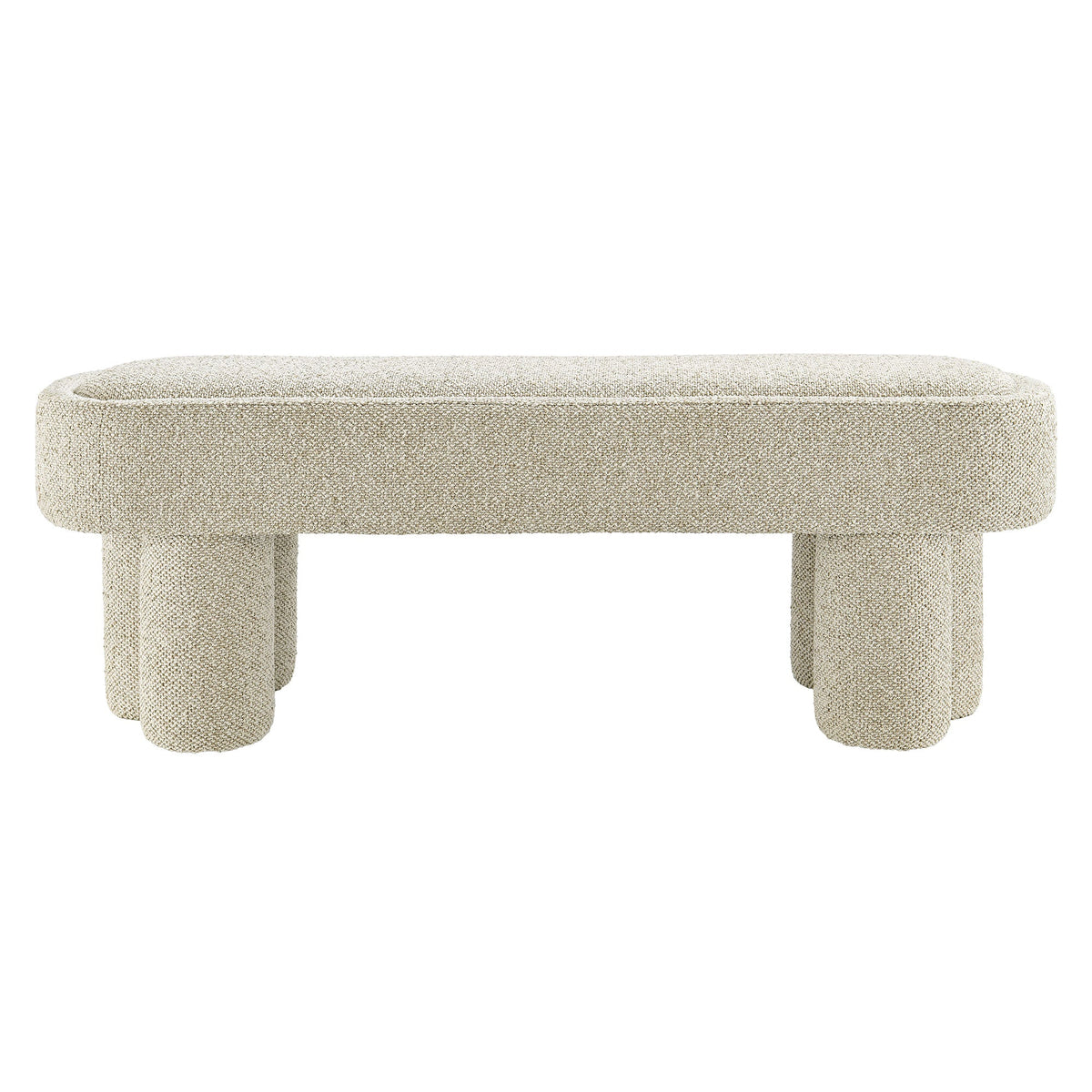 Mossi 52-Inch Oval Boucle Fabric Bench
