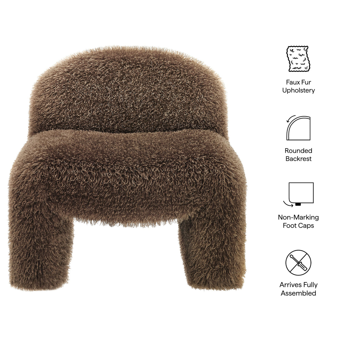 Mina Faux Fur Accent Chair - view 18