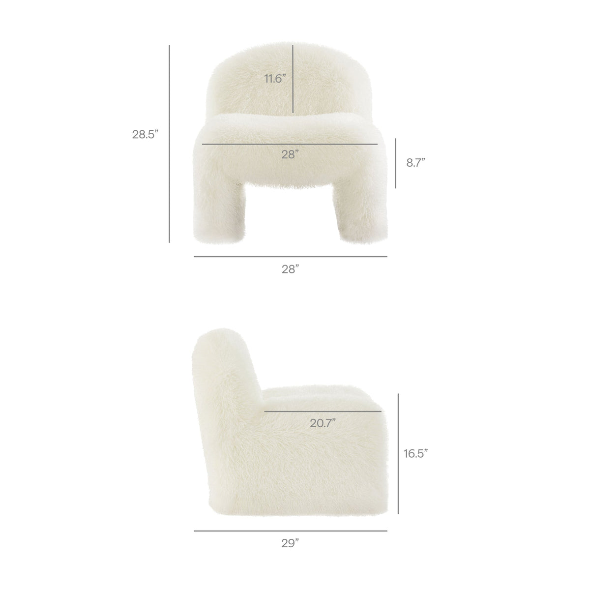 Mina Faux Fur Accent Chair - view 17