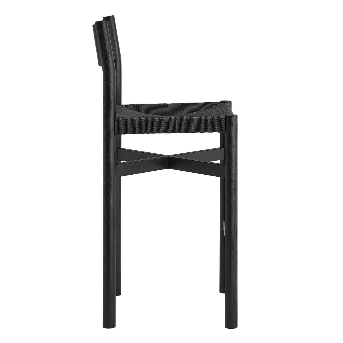 Alvia Oak Wood Bar Stools With Woven Seats Set of 2 - view 6