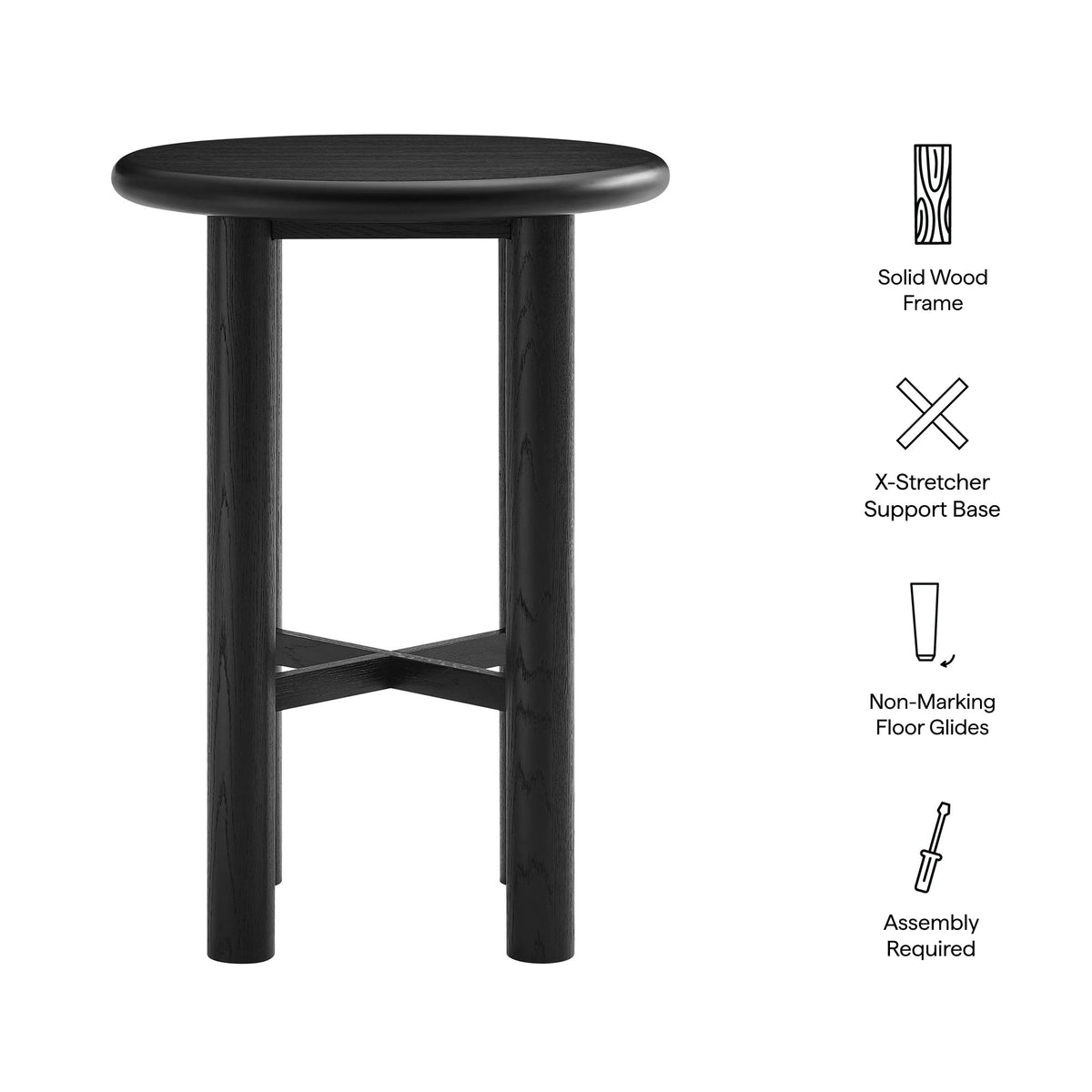 Alvia Round 30" Oak Wood Bar Table