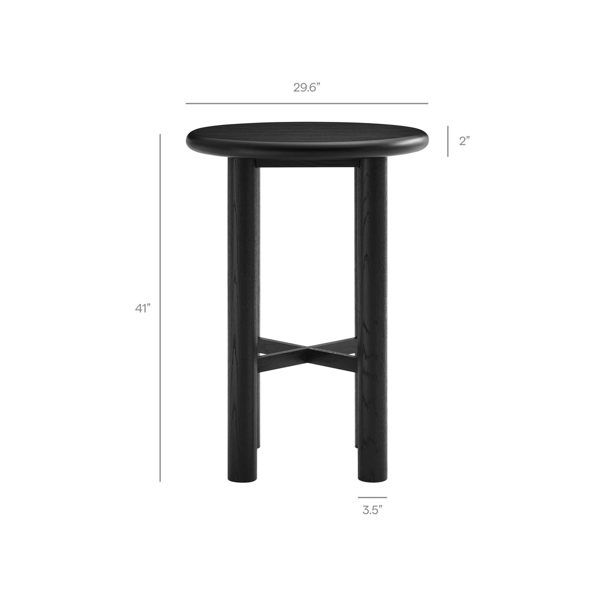 Alvia Round 30" Oak Wood Bar Table