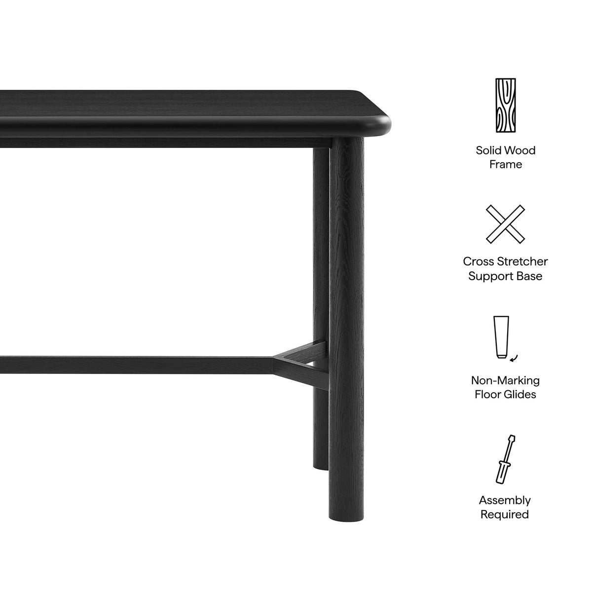 Alvia Rectangular 60" Oak Wood Bar Table