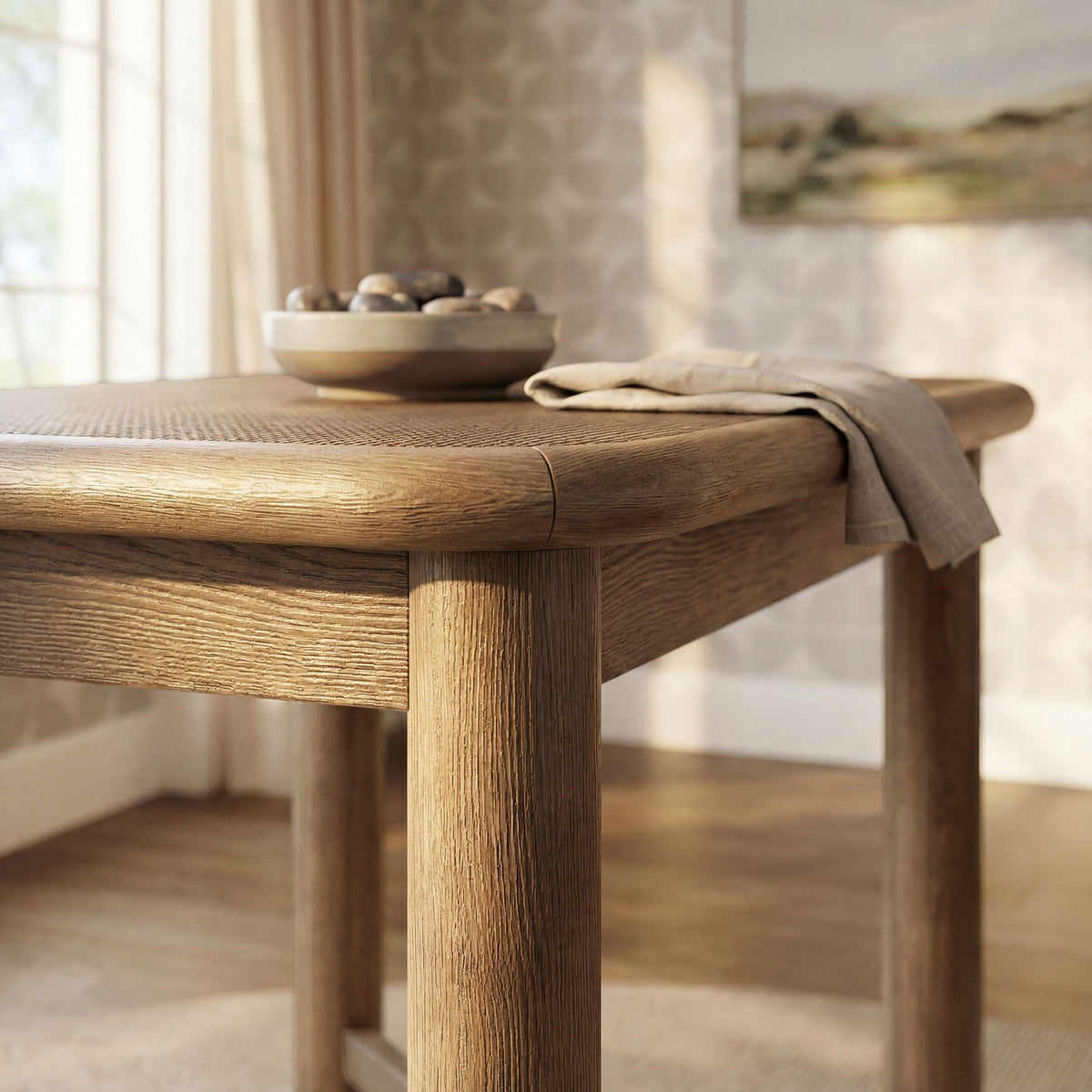 Alvia Rectangular 60" Oak Wood Bar Table