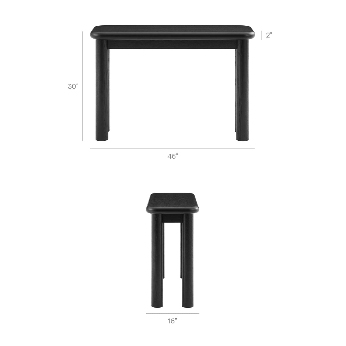 Alvia Oak Wood Console Table