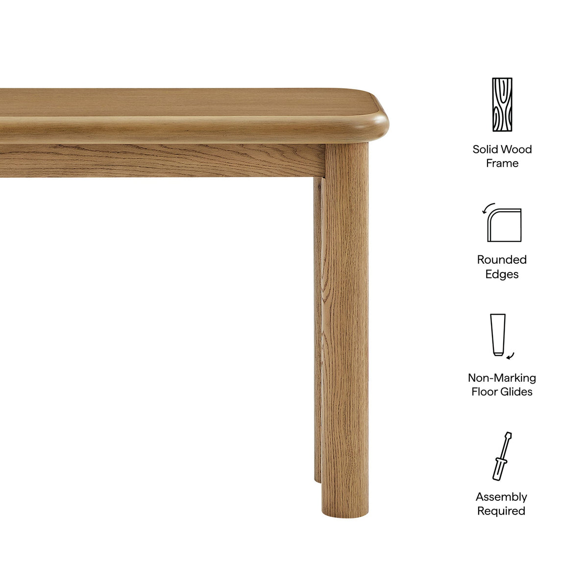 Alvia Oak Wood Console Table